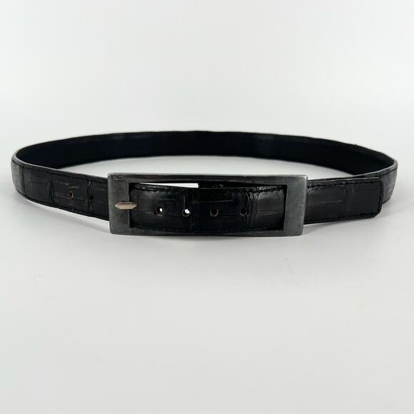 J & M Davidson for Jean L’Insolite black crocodile belt